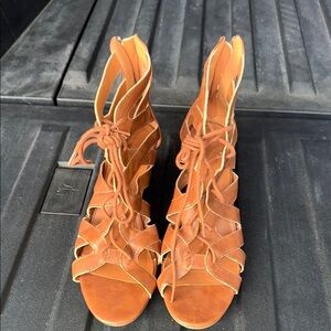 Brown Leather Gladiator Sandals